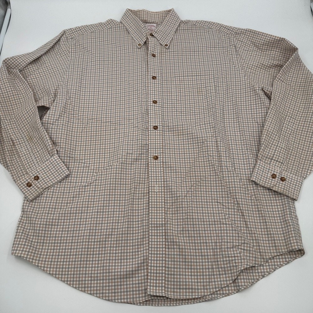 Brooks‎ Brothers Non-Iron Button Down Plaid Shirt XL Read Description